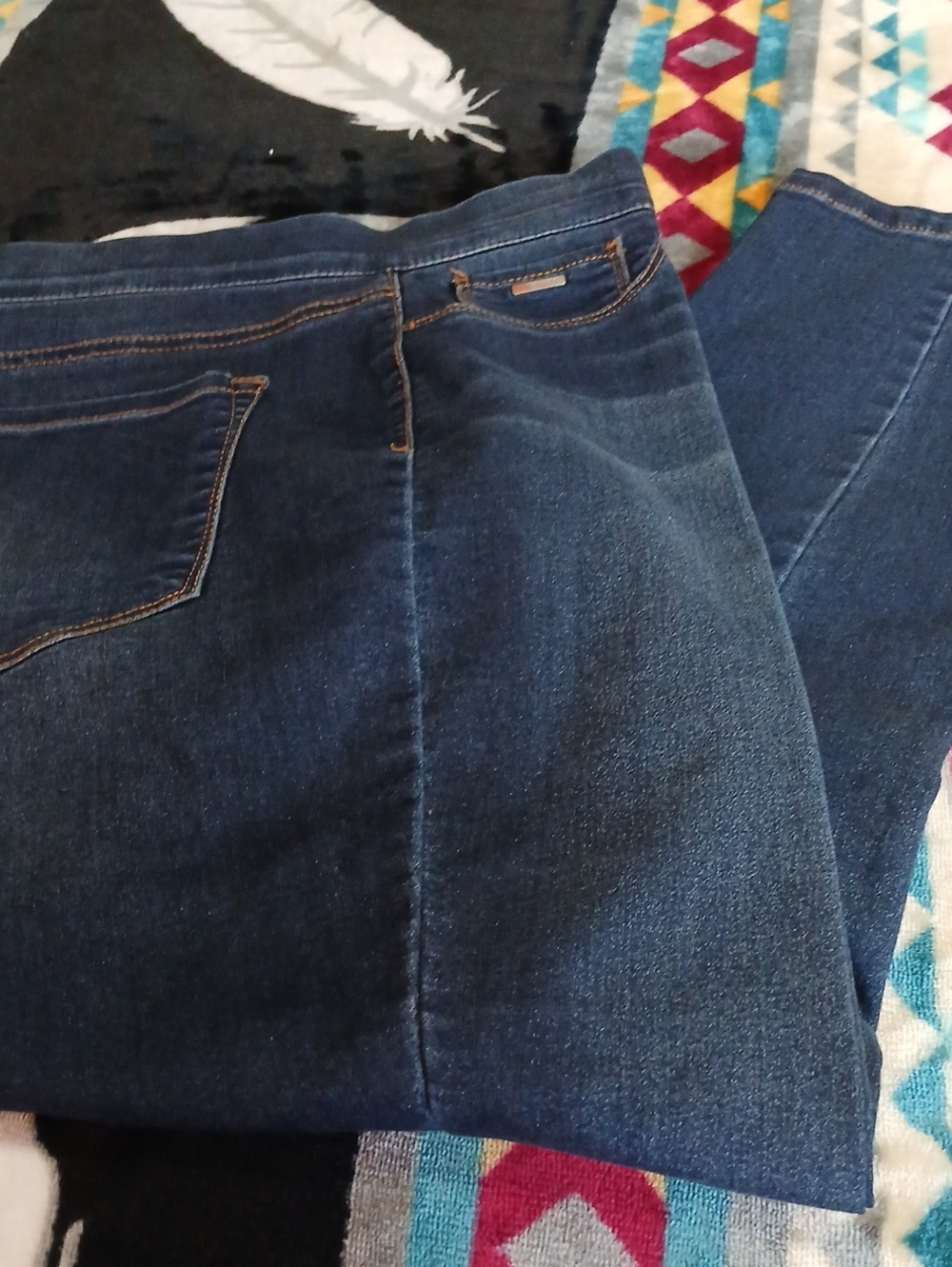 Nine West Dark Blue Skinny Pull On Jeans
